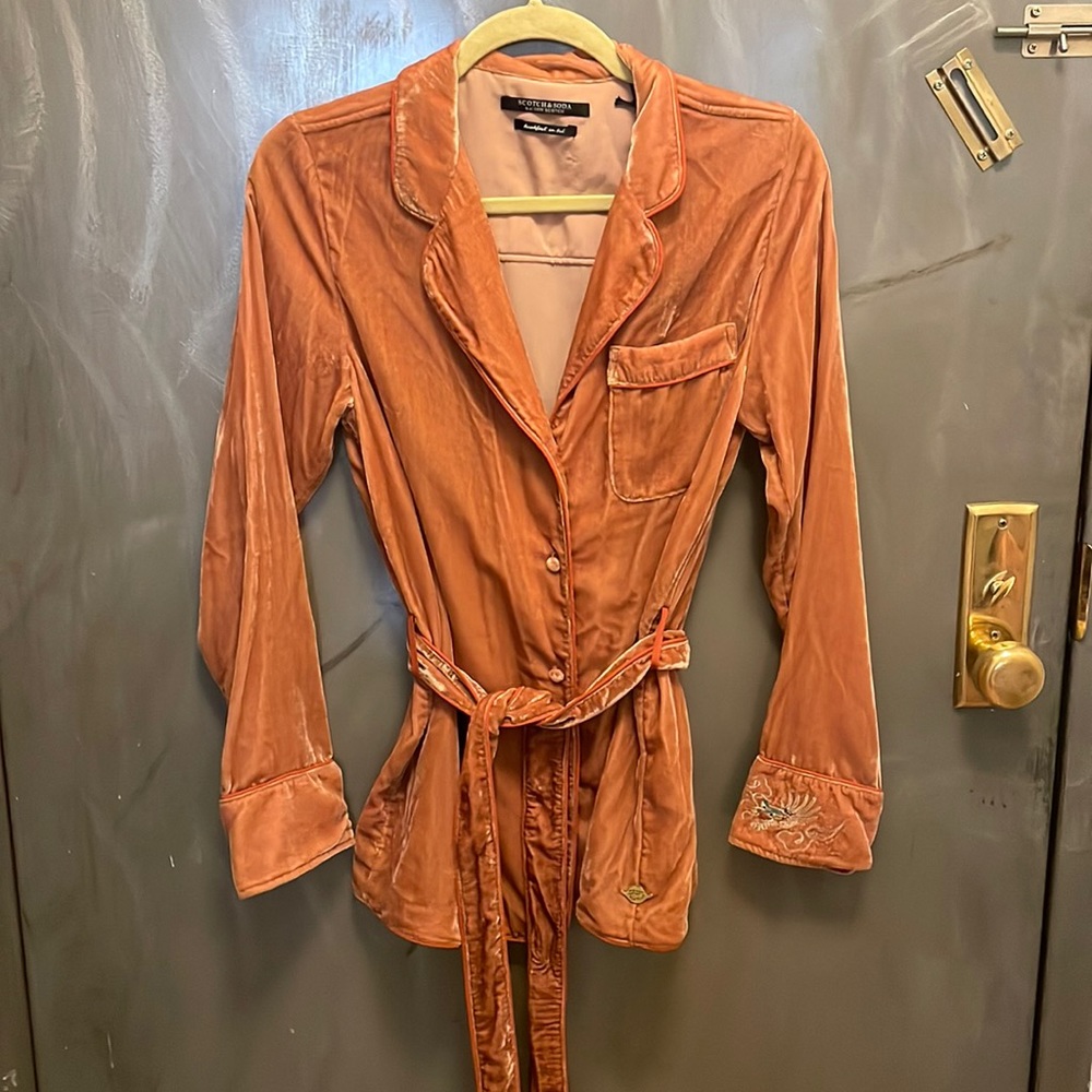 Scotch & Soda Velvet Belted Top